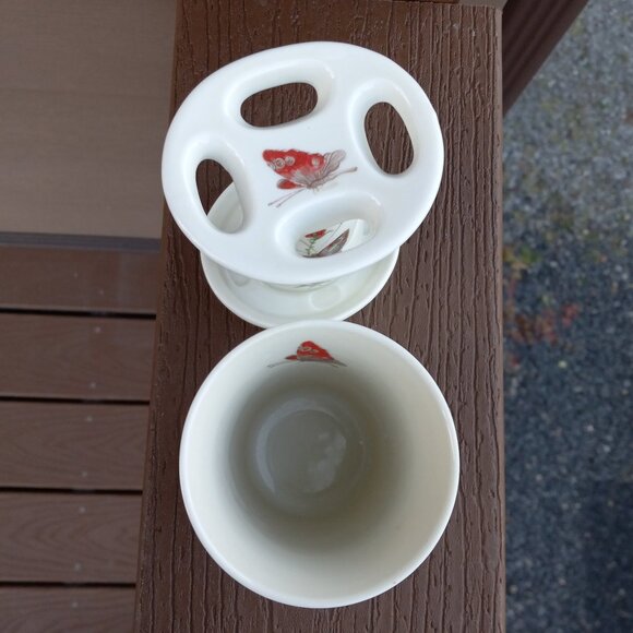VintagTakahashi San Francisco Butterfly Bathroom Cup Soap Dish Toothbrush Holder - Picture 6 of 16